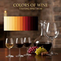 Wine color spectrum from pale straw to deep ruby — how color reveals wine character and quality