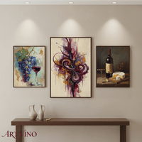 Wine-inspired artwork and photography celebrating vineyards, bottles, and the beauty of wine culture